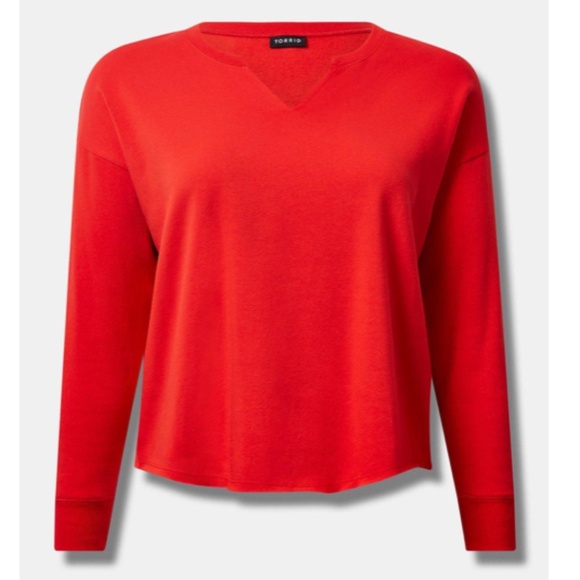 TORRID Relaxed Fit Cozy Fleece Notch Neck Sweatshirt Size 4X - Picture 4 of 10